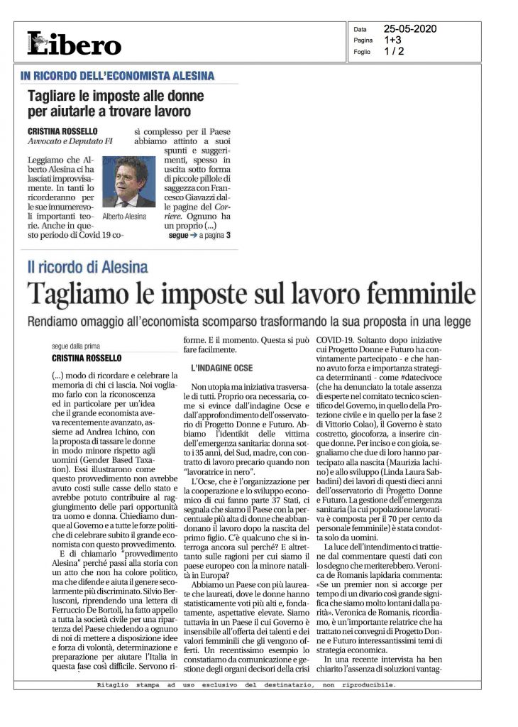 TAGLIAMO LE IMPOSTE SUL LAVORO FEMMINILE